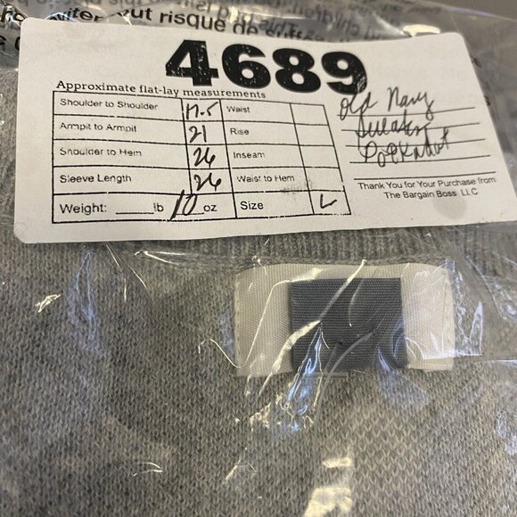 Old Navy Sweater Women L Gray Polkadots Crewneck Soft Stretch - Picture 8 of 8